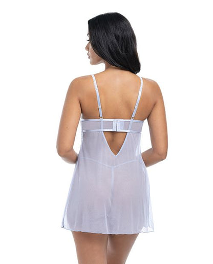 Oh La La Cheri Elsie Lace & Mesh Underwire Babydoll With G-String