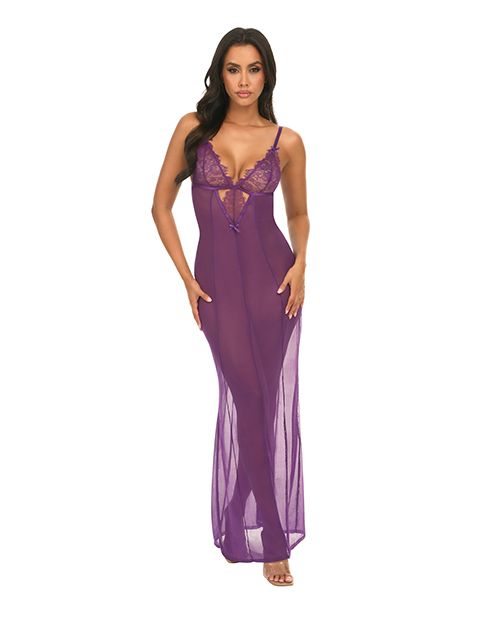 Oh La La Cheri Katana Mesh & Eyelash Lace Gown
