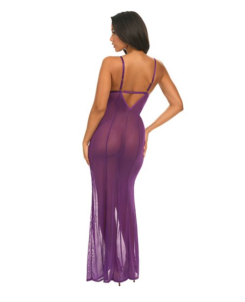 Oh La La Cheri Katana Mesh & Eyelash Lace Gown
