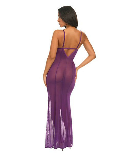 Oh La La Cheri Katana Mesh & Eyelash Lace Gown