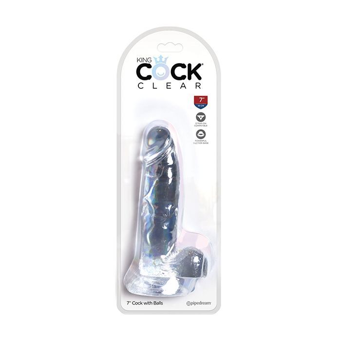 King Cock Clear 7 Inch Cock With Balls
