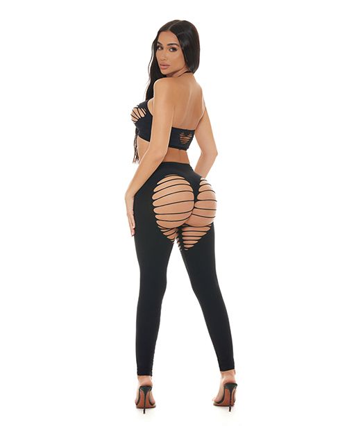 Pink Lipstick Heart Rate Halter Bra & Leggings