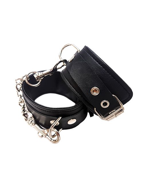 Fetish Play Vegan Leather Wrist Cuffs