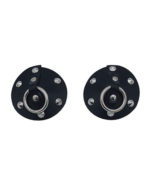 Rouge Leather Studded Nipple Covers