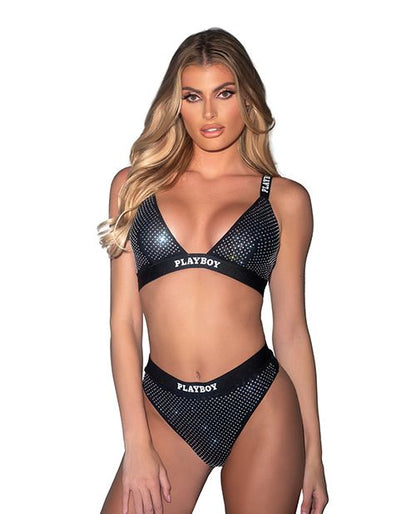 Playboy Disco Fever Rhinestone Bralette With Thong