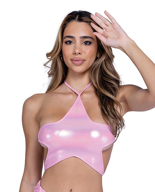 Roma Confidential Metallic Iridescent Star Tie Top