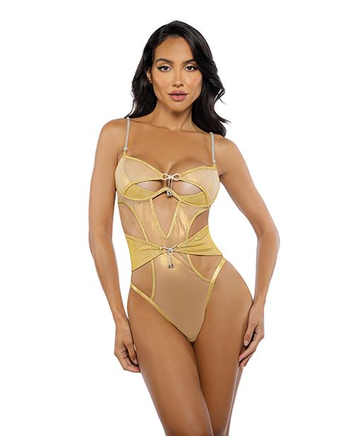 Roma Confidential Gilded Beauty Metallic Shimmer Mesh Teddy
