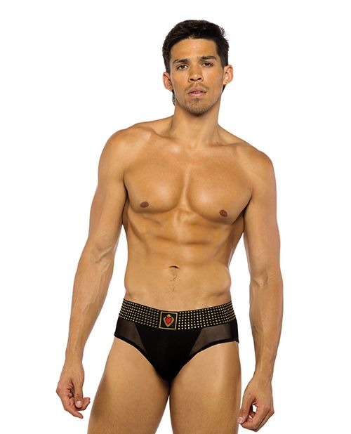 Roma Confidential Sacred Heart Briefs With Studded Elastic Waist Band