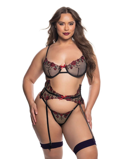 Roma Confidential Blossom Beauty 3 Piece Garter Set