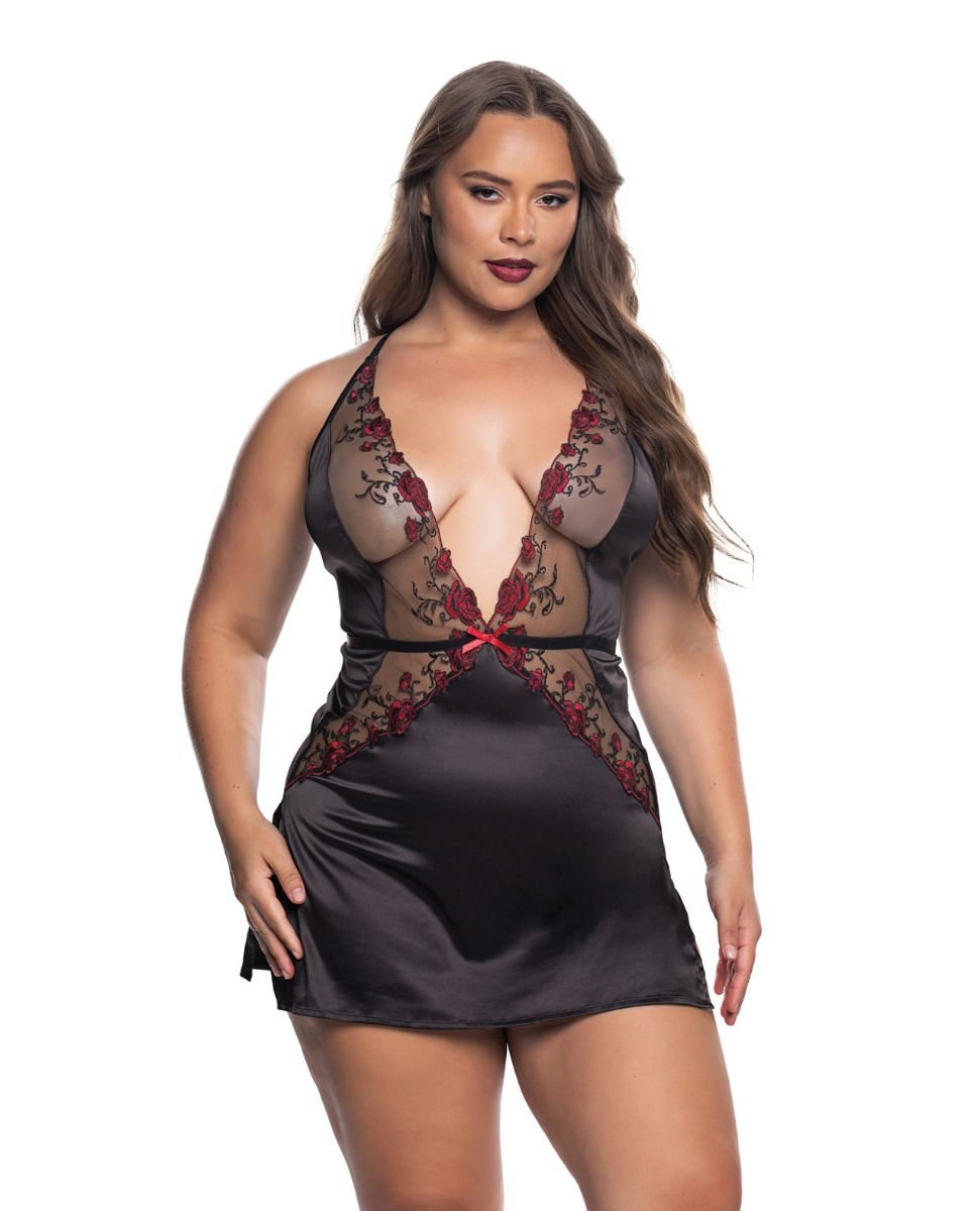 Roma Confidential Blossom Beauty Embroidered Rose Lace Babydoll