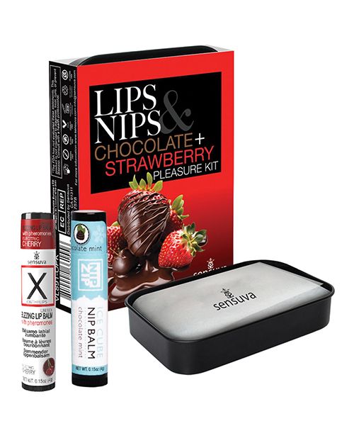 Sensuva Lips & Nips Pleasure Kit-Chocolate/Strawberry