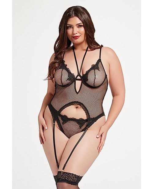 Seven Til Midnight Stretch Mesh and Lace Cami With Thong