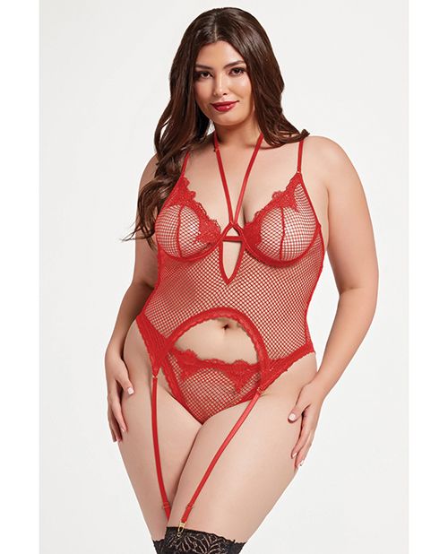 Seven Til Midnight Stretch Mesh and Lace Cami With Thong