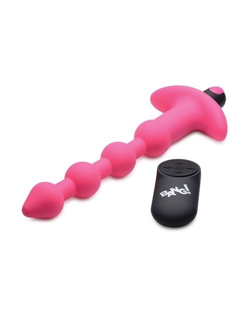 Bang! 28X Vibrating Silicone Anal Beads With Remote Control