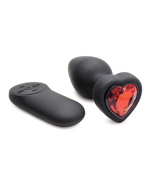 Booty Sparks 28X Silicone Vibrating Red Heart Anal Plug With Remote