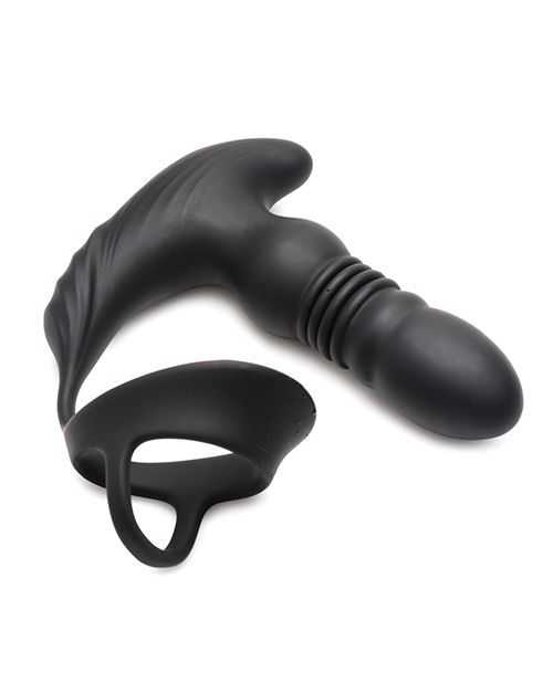 ThunderPlugs 10X Thrusting Silicone Vibrator With Cock & Ball Strap & Remote