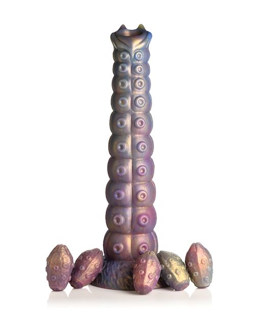Creature Cocks Deep Invader Tentacle Ovipositor Silicone Dildo With Eggs
