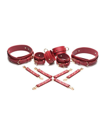 Master Series Crimson Captive Thigh, Wrist, Ankle Hog Tie Restraints