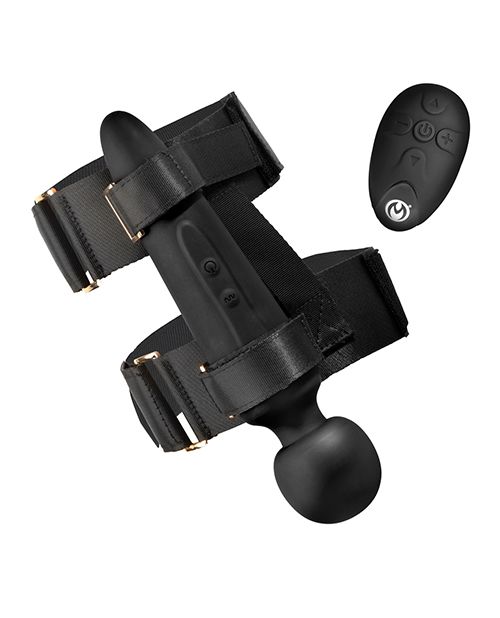 Master Series Thunderstick Thigh Strap Vibrating Wand With Harness