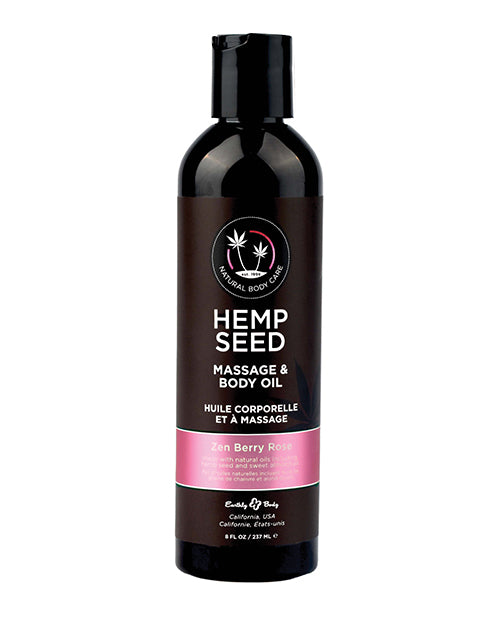 Earthly Body Hemp Seed Massage and Body Oil-8 oz