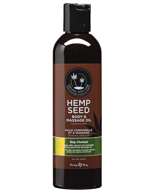 Earthly Body Hemp Seed Body and Massage Oil-8 oz - Wicked Sensations