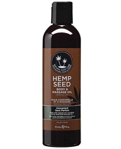 Earthly Body Hemp Seed Body and Massage Oil-8 oz - Wicked Sensations