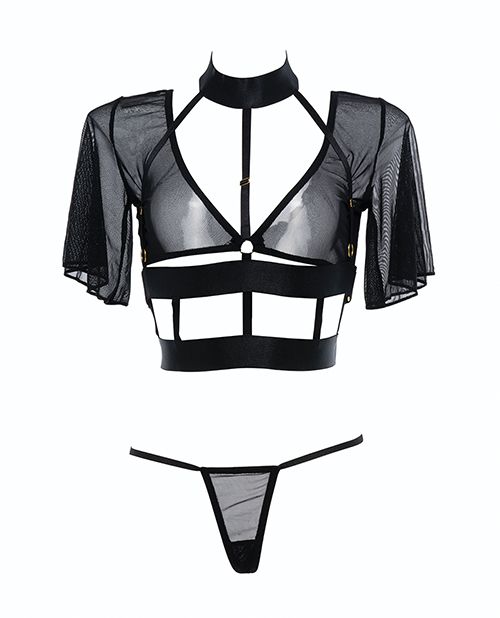 Adore Dreamer Sheer Mesh Strappy Top & Thong