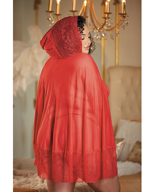 Allure Lace and Mesh Cape With Attached Waist Belt