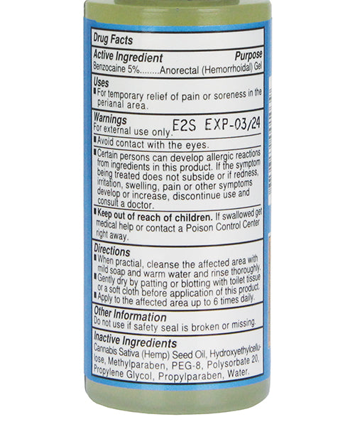 Body Action Butt Eze Desensitizing Lubricant With Hemp Seed Oil