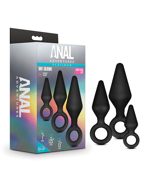 Anal Adventures Platinum Silicone Loop Plug Kit - Wicked Sensations