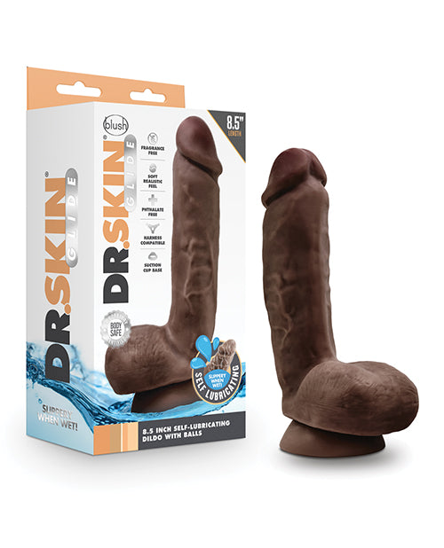 Dr. Skin Glide 8.5 Inch Self Lubricating Dildo With Balls
