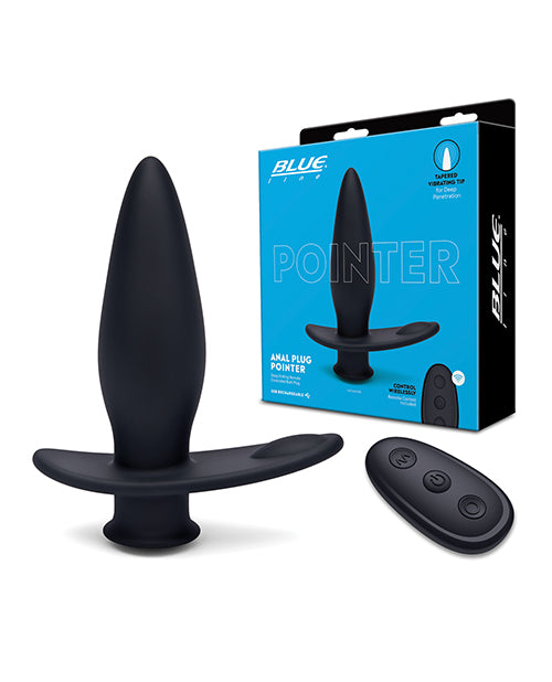 Blue Line Vibrating Anal Plug Pointer With Remote