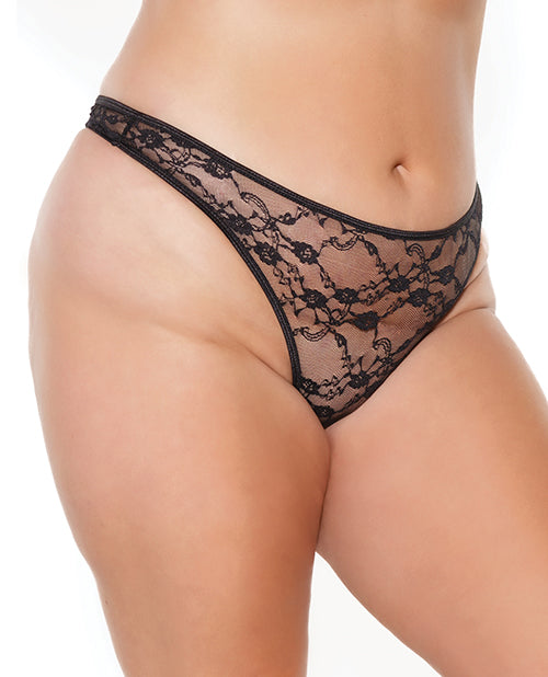 Coquette Stretch Lace High Leg Thong