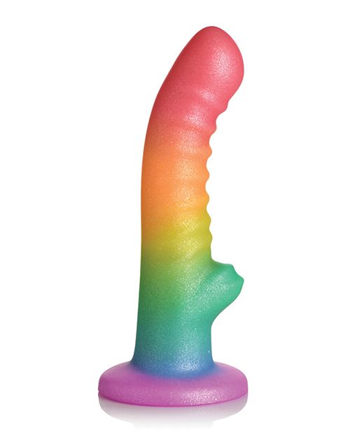 Simply Sweet 6.5 Inch Ribbed Rainbow Dildo