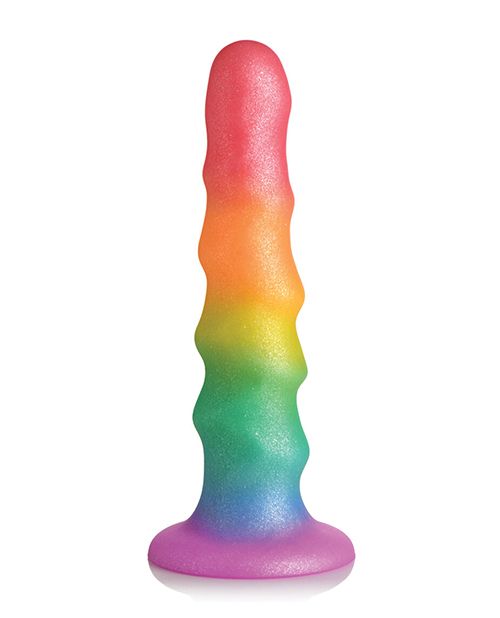 Simply Sweet 6.5 Inch Zigzag Rainbow Dildo