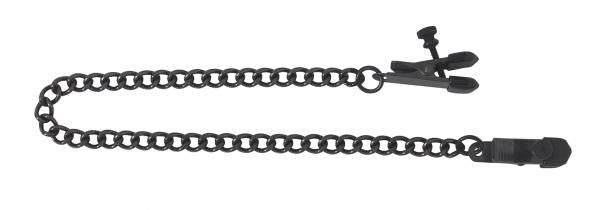 Broad Tip Clamp With Black Chain - Wicked Sensations