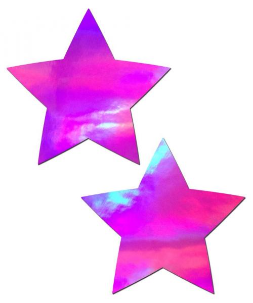 Holographic Star Pink Pasties - Wicked Sensations