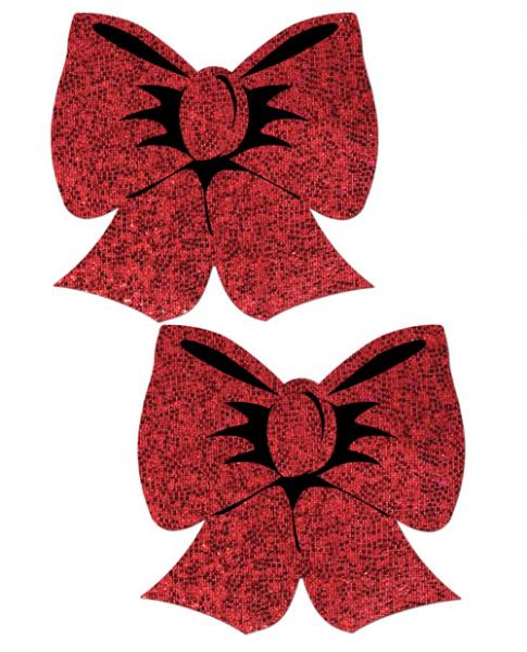 Holographic Red Bows Pasties - Wicked Sensations
