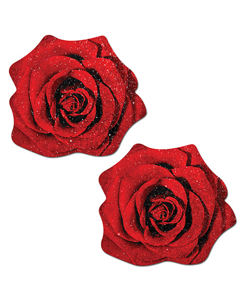 Glitter Velvet Blooming Rose Pasties - Wicked Sensations