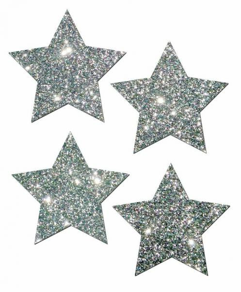 Petite Silver Glitter Pasties - Wicked Sensations