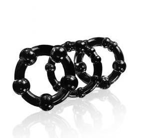 Stay Hard Beaded Cock Rings - Wicked Sensations