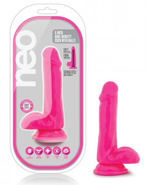 Neo 6 Inch Dual Density Cock With Balls - Wicked Sensations