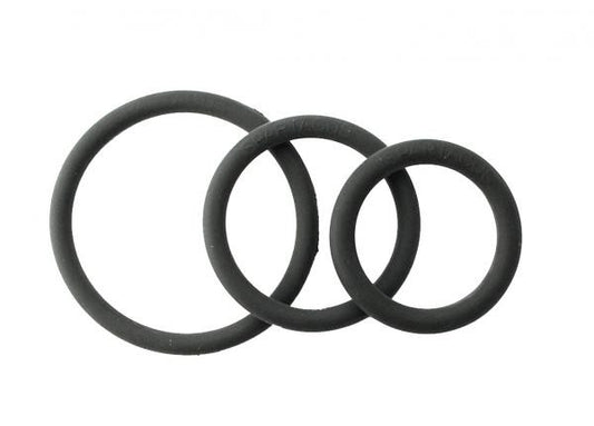 3 Pack Rubber Cock Ring Set - Wicked Sensations