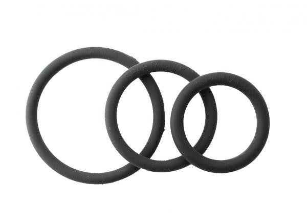 3 Pack Rubber Cock Ring Set - Wicked Sensations