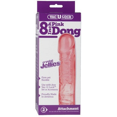 Vac-U-Lock 8 Inch Pink Dong - Wicked Sensations