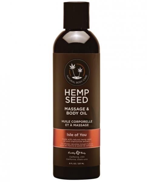 Earthly Body Hemp Seed Massage and Body Oil-8 oz - Wicked Sensations