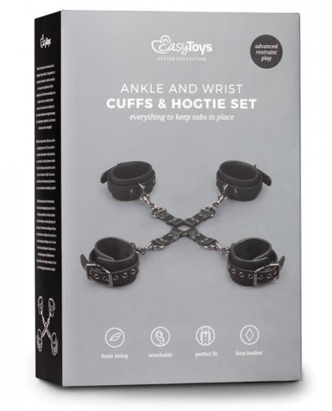 Easy Toys Ankle and Wrist Cuffs and Hogtie Set - Wicked Sensations