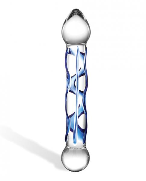 6.5 Inch Full Tip Textured Glass Dildo - Wicked Sensations