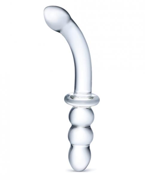 8 Inch Ribbed G-Spot Glass Dildo - Wicked Sensations
