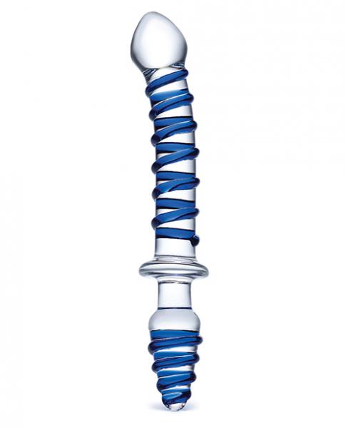 Mr Swirly 10 Inch Double Ended Glass Dildo and Butt Plug - Wicked Sensations